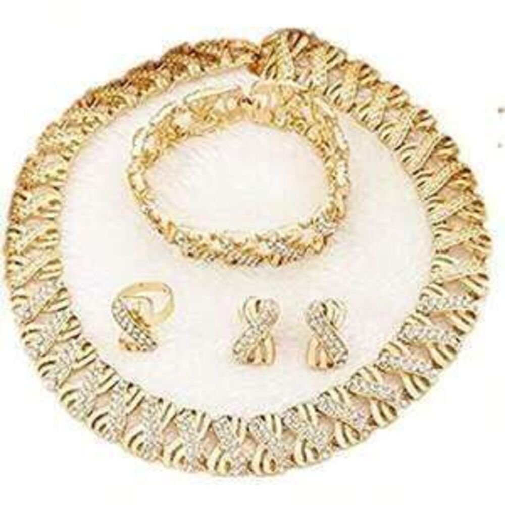 Fashion Crystal Jewelry Set Gold Plated Jewelry For Crystal Clear Cryst Gift